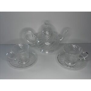 🫖Marquis Waterford Teapot Infuser 2 Cup and Saucers